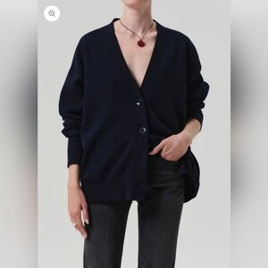 Citizens Of Humanity Fleece Cardigan In Navy